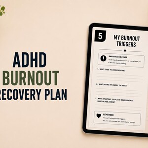 ADHD Burnout Recovery Planner for Students | Overwhelmed Reset Pack | Executive Function Digital Planner PDF