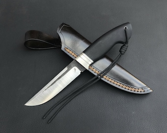 Coltello da caccia artigianale su misura con fodero in pelle