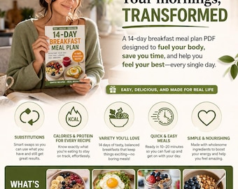14 Day High Protein Breakfast Plan | Quick, Easy Healthy Recipes | Weight Loss Fitness Meal Plan | Simple Breakfast Ideas