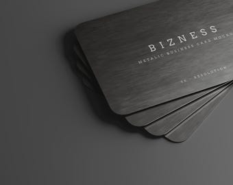 Engraved Aluminum Metal Business Cards with NFC Chip – Fully Customizable Design, Rigid & Non-Bending