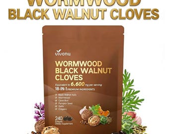 Vivonu Wormwood Black Walnut Cloves Supplement, 240 Softgels - 18-in-1 Premium Formula Equivalent to 6600mg per Serving,