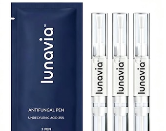 Lunavia Antifungal Pen, 3 Pens - 25% Undecylenic Acid Fungal Nail Treatment, Effective Fingernail & Toenail Fungus Solution,