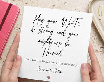 Funny New Home Card, Funny Personalised New Home Card, Housewarming Card, Congratulations Card, New Home Gift, Personalised New Address Card