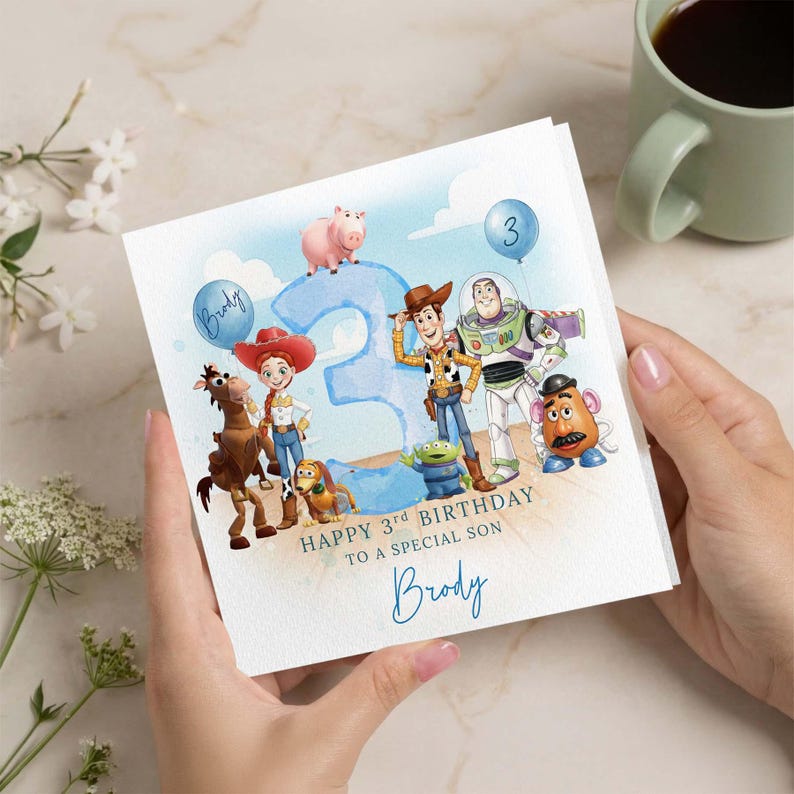 Any Age Personalised Toy Story Birthday Card, Card For Son, Card For Grandson, Card For Nephew, Any Age, Any Relation Card, Toy Story Card image 1