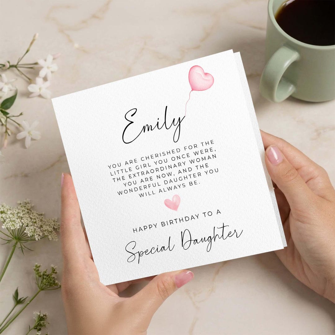 Birthday Poem Card for Special Daughter, Personalised Daughter Birthday ...