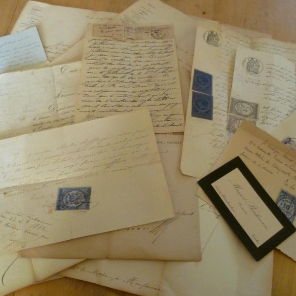 Old Letters, French Official,  Hand written  X  20 Plus, French Circa 1880s.