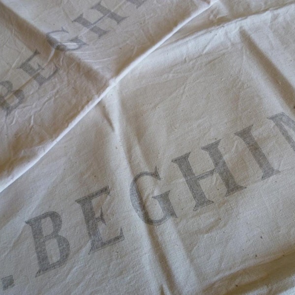 French Vintage Tea Towel Sack Panel  X  2  F. Beghin Sugar, Metis Circa 1920's.