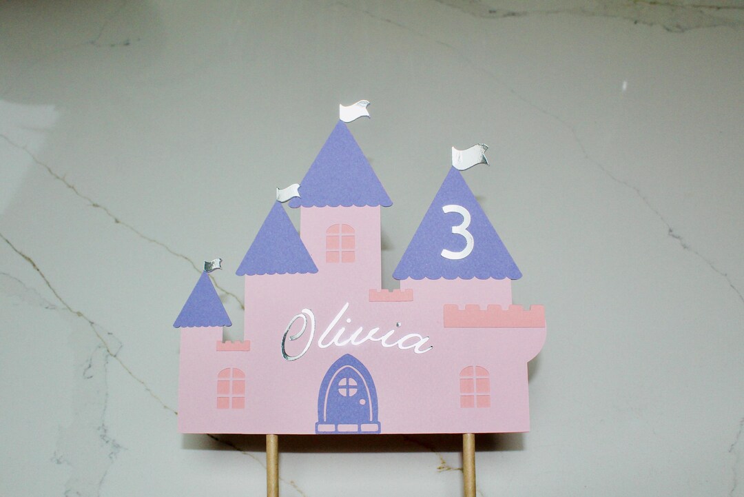 Personalised Fairytale Castle Cake Topper | Custom Name & Age - Etsy