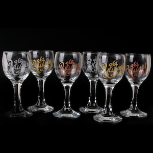 Lot de 6 verres à liqueur arméniens, finition bronze doré argenté, verres à pain grillé, genats