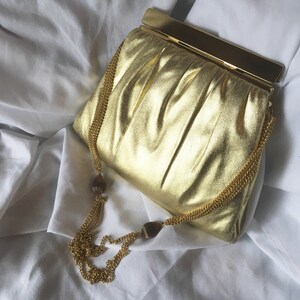 Vintage Andé Frame Purse Matte Gold Lamé Shoulder Bag - Etsy