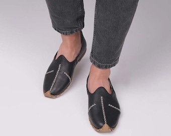 Autentiche scarpe in pelle fatte a mano in stile ottomano - Scarpe tradizionali turche dello Yemen