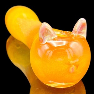 Hand blown Glass Cat pipe/glass animal/smoking pipe/glass art