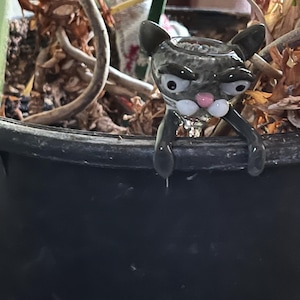 Glass cat plant pot holder