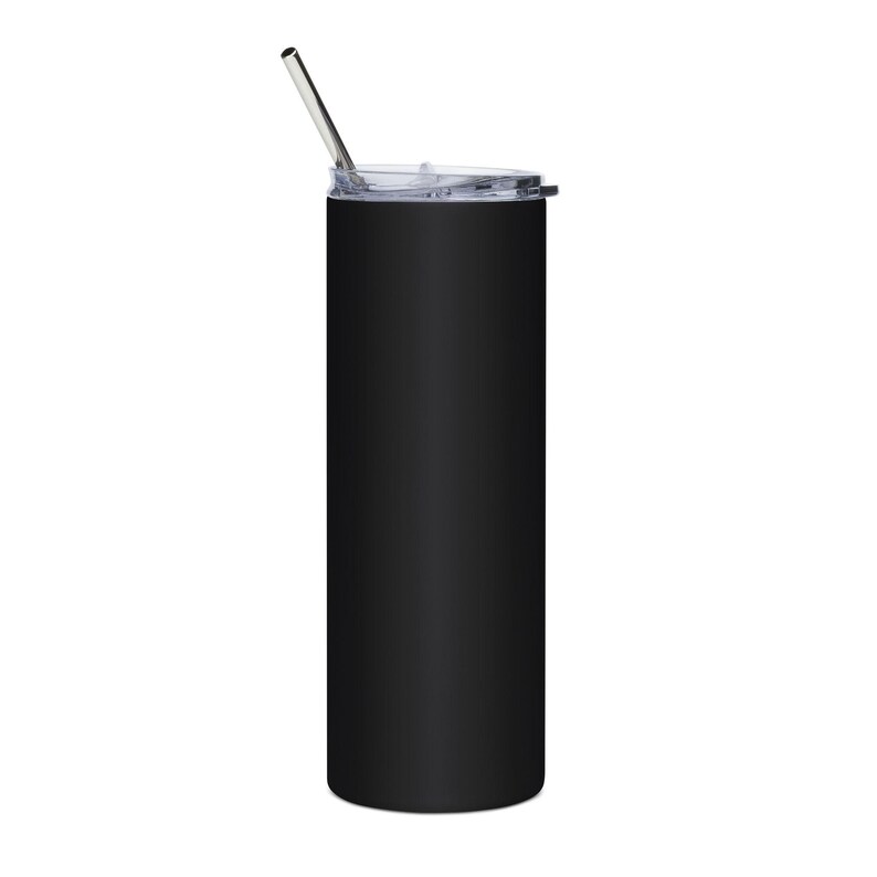 Built With Claude Straw Tumbler 20oz | Powered By Caffeine | Funny AI Developer Gift Matte Black Cup Bild 3