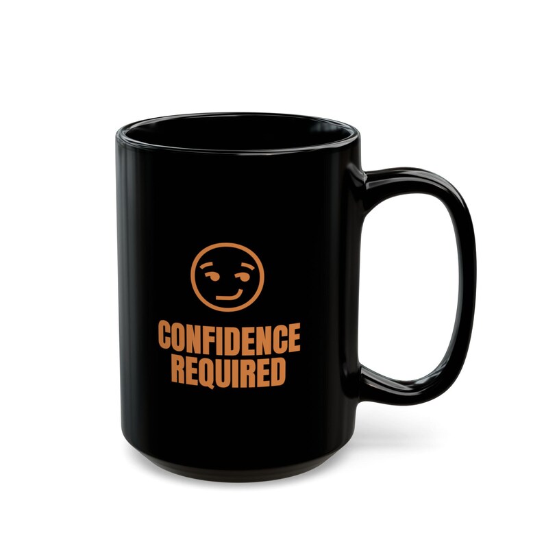 Costume Optional Confidence Required Mug | Funny Halloween Party Gift | Cheeky Black Coffee Mug image 3