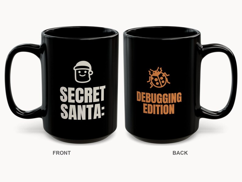 Secret Santa Debugging Edition Mug | Funny Programmer Coworker Gift 15oz image 1