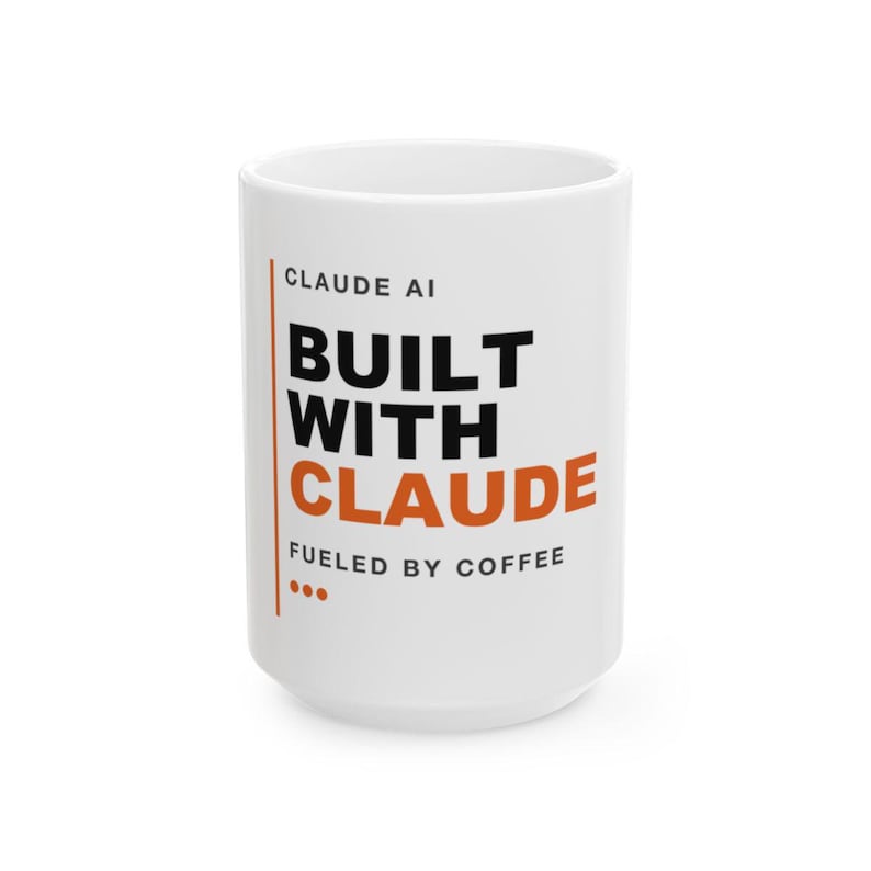 Built With Claude | Orange Edition Mug (White 15oz) image 1
