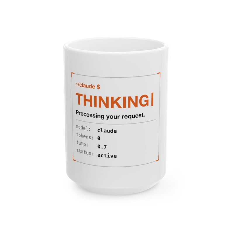 Claude Terminal | Developer Coffee Mug (White 15oz) image 1