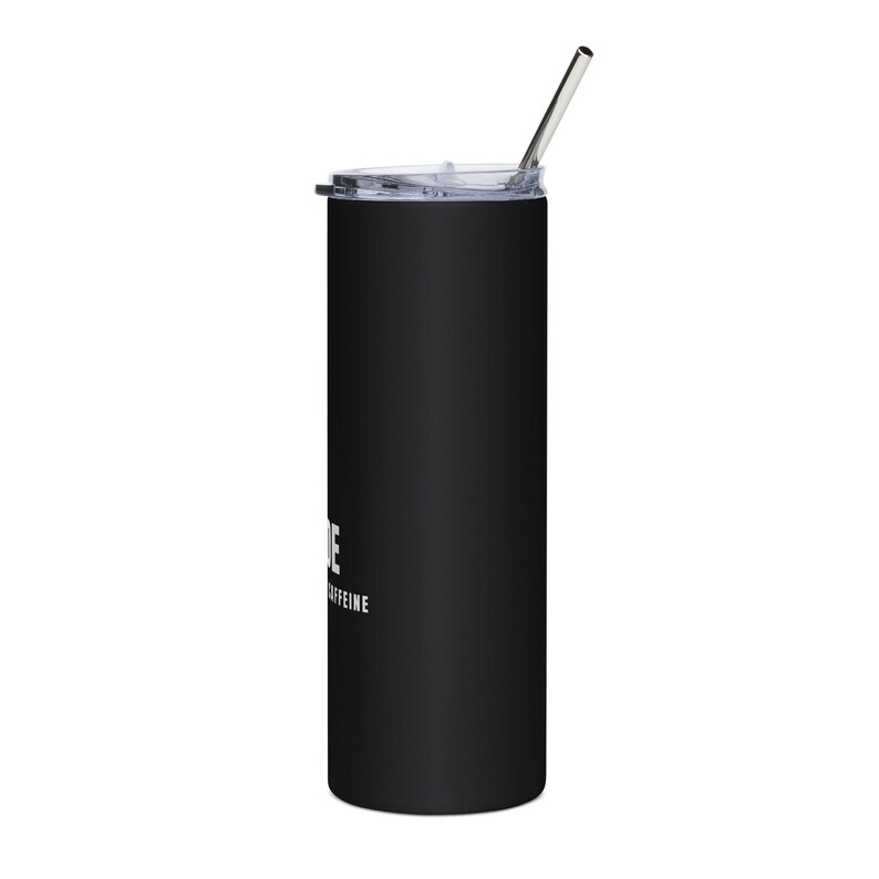 Built With Claude Straw Tumbler 20oz | Powered By Caffeine | Funny AI Developer Gift Matte Black Cup Bild 4