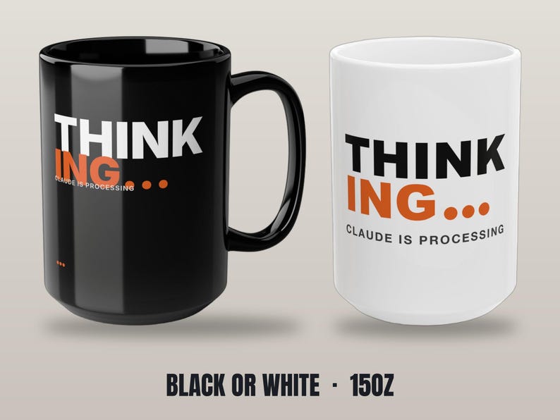 Thinking... | Claude AI Developer Mug (Black 15oz) image 2