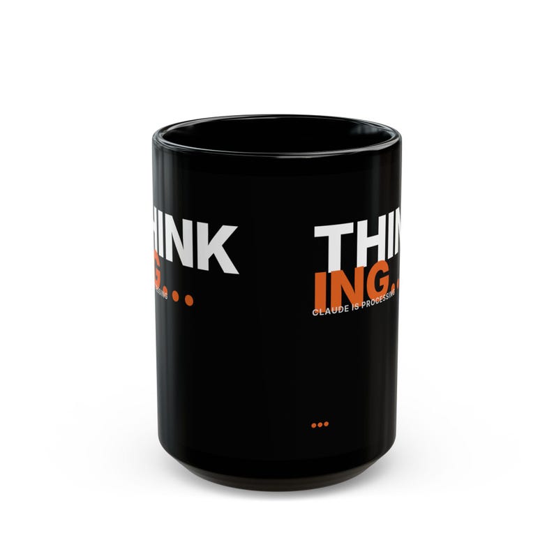 Thinking... | Claude AI Developer Mug (Black 15oz) image 3
