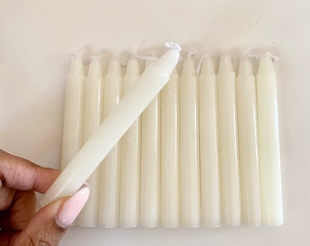 Ritual Candles | Natural White | Unscented | Pack of 12 | Spell Candles | 4 inch candles | Healing