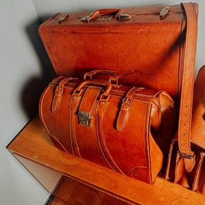 Vintage Samsonite Streamlite Taschenset - Ledertasche, Weekender, Retro Reise Dekor