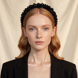 Diadema con cuentas de cristal / Accesorio para el cabello llamativo hecho a mano