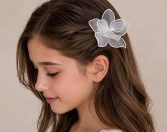 Handmade Fabric Hairpin|Elegant Pearl Blossom Hairpin