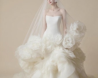 3D Flower Wedding Veil | Bridal Veil