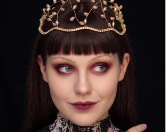 Hochzeits Tiara in 3 Farben – Kristall Brautkrone|Braut Haarteil