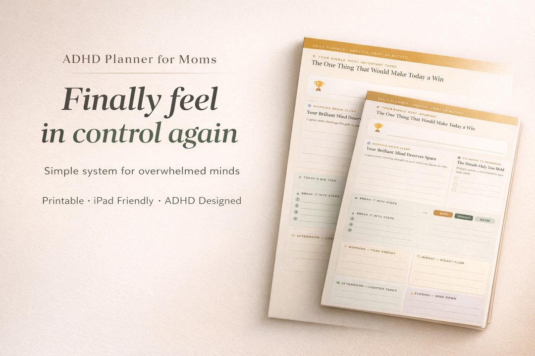 ADHD Planner for Moms | Printable Daily & Weekly Planner | Overwhelmed ...