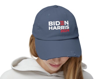 Joe Biden Harris 2024 Unisex Distressed Cap, Free Shipping - President Biden baseball cap