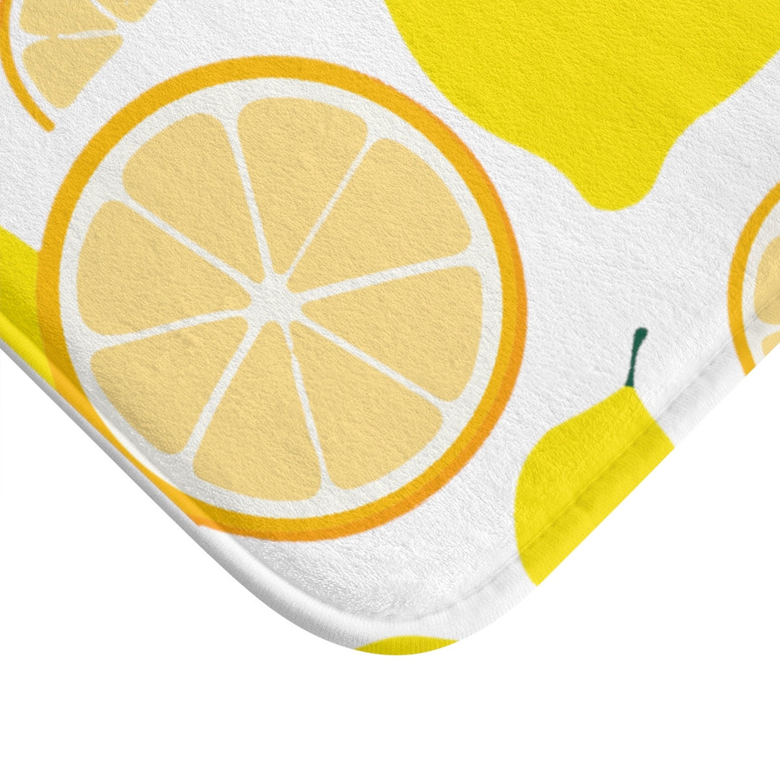 Lemon Print Bath Mat Bathroom Accessories Bathroom Decor Etsy