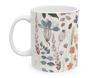 Beautiful Flower Ceramic 11 oz. mug, coffee mug, tea cup,