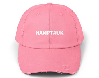 Hamptauk Unisex Distressed Cap - Free Shipping - Hamptons / Montauk distressed baseball cap, long island fashion