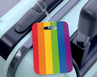 Gay Pride Flag Luggage Tag, Rainbow flag tag, travel tag