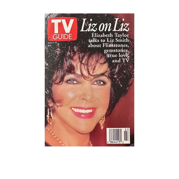 Vintage Liz Taylor 1994 tv guide. Elizabeth Taylor magazine