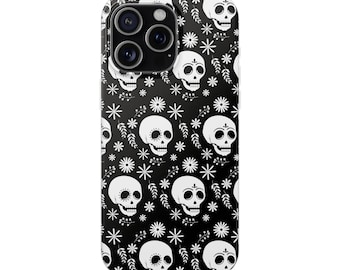 Goth Skull Phone Case, Gothic iPhone Case, Black Skeleton Design