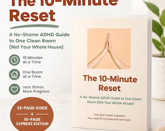 ADHD Cleaning Planner | 10 Minute House Cleaning Guide | ADHD Cleaning Checklist | Neurodivergent Home Reset | Printable PDF