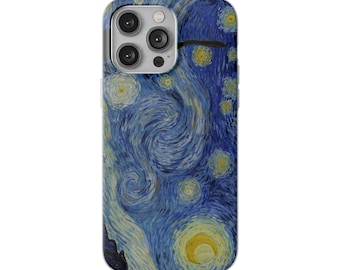 Starry Night iPhone Case, Van Gogh iPhone Case, Vincent Van Gogh Art Case, Blue Artistic Phone Cover, Gift for Art Lovers
