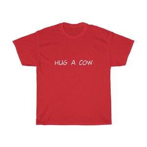 Hug a Cow Unisex Heavy Cotton Tee, farm tee
