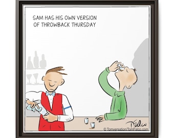 Funny Retro Cartoon, Gift for dad, gift for home bar, Nostalgic Comic Print, Vintage Humor Decor, Gift for Cartoon Fans, gift for home bars
