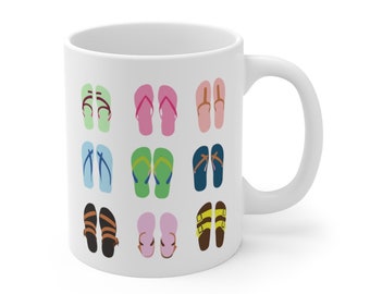 Flip Flop beach Mug 11 oz, summer coffee mugs, tea mug,