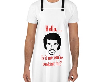 Lionel Richie &quot;Hello&quot; Apron, music apron, cooking, chef - hello, is it me you&#39;re cooking for?