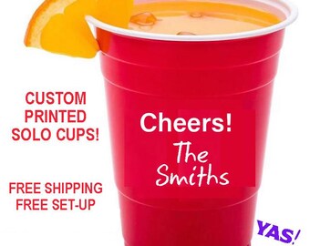 Personalized party cups - Custom Red Solo Cups, 16 oz. custom solo cups for any event - free shipping - Make your event memorable
