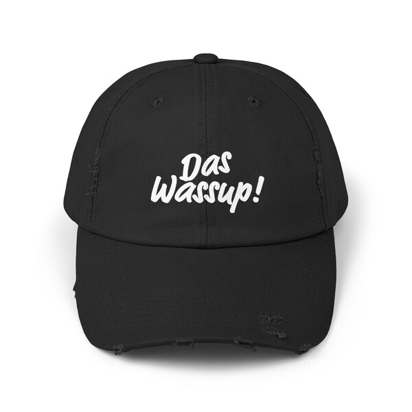 Das Wassup! Unisex Distressed Cap, summer fashion