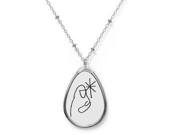 Our Lady Virgin Mary Oval Necklace with Free Shipping