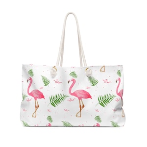 Flamingos Weekender Beach Bag, summer beach tote