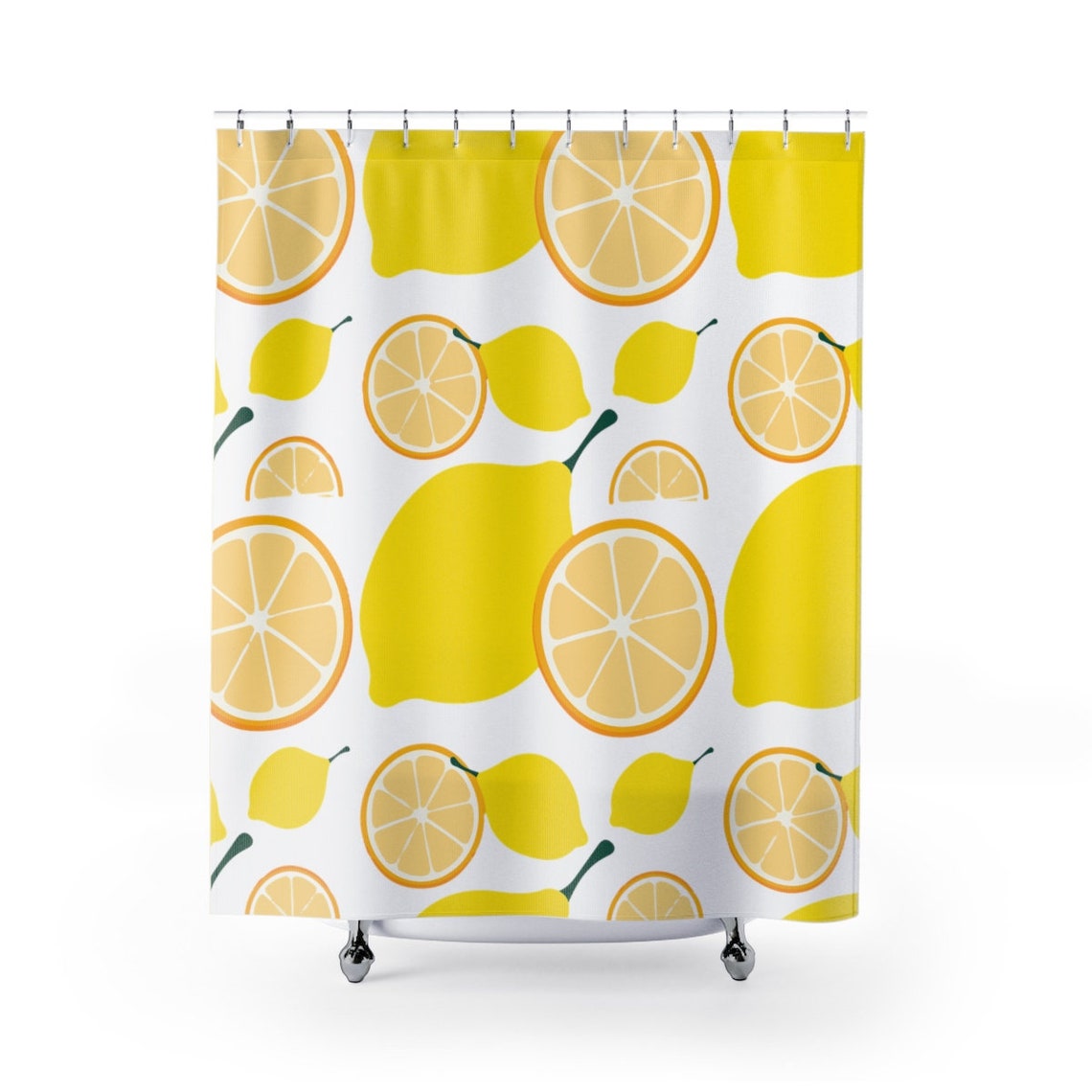 Lemon Shower Curtains Fruit Shower Curtains Citrus Bath Etsy